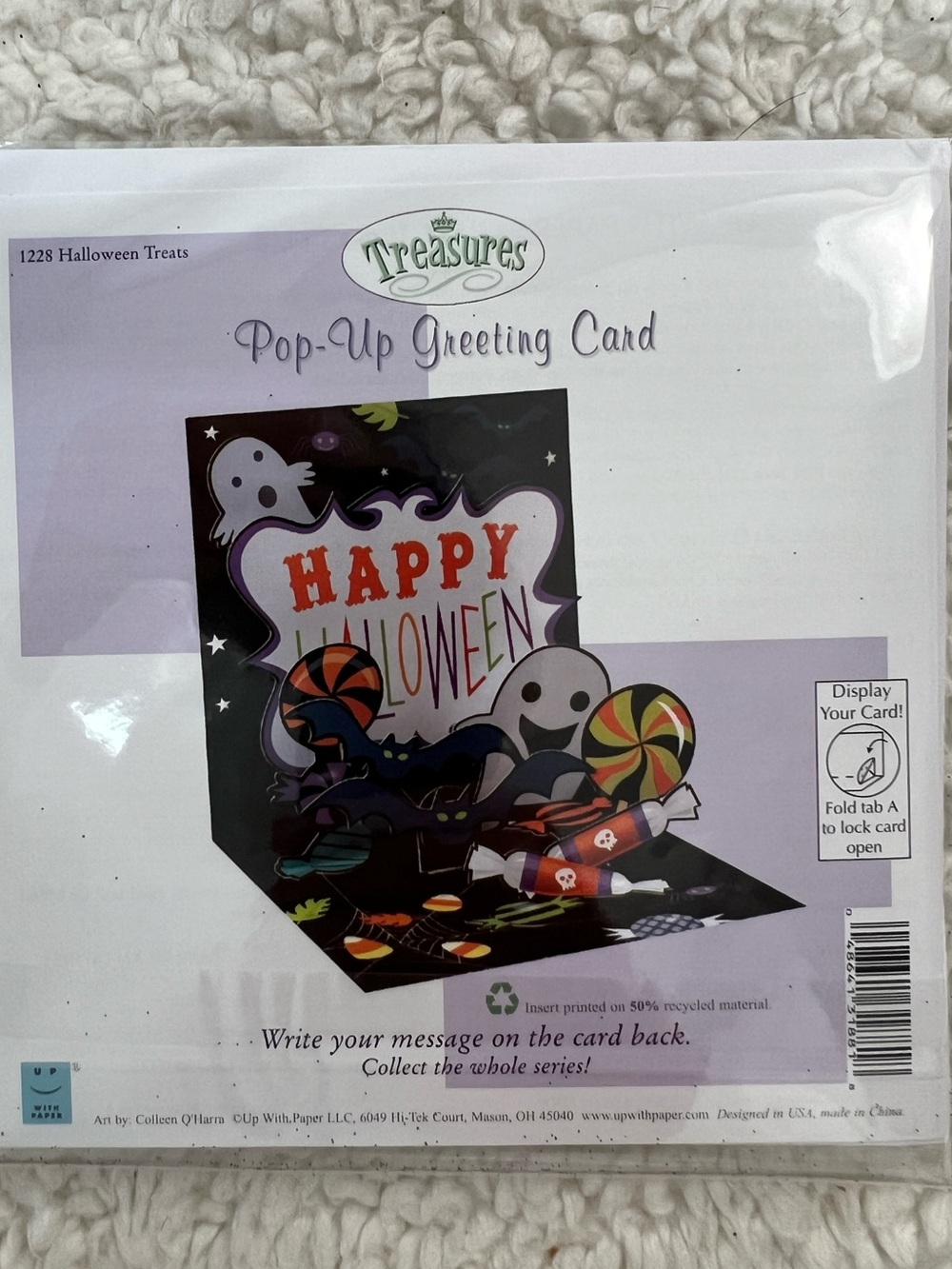 Up with Paper 3-D Pop-Up "Halloween Treats" Treasures Halloween Greeting Card